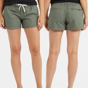Vuori Women’s Ripstop Shorts In Army Green Organic Cotton Size XS